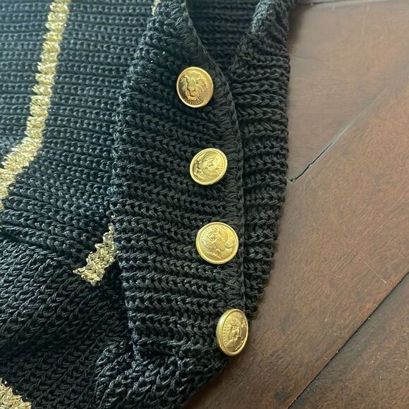 Vintage Diane Von Furstenberg black metallic gold sweater - Picture 4 of 11